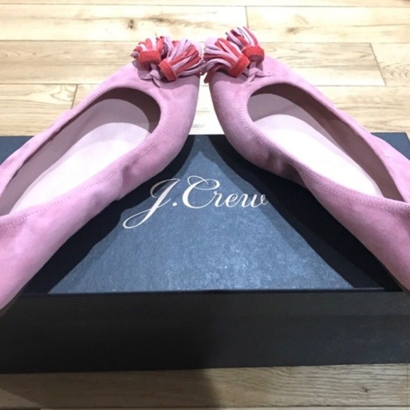 J.CREW NWT Pink Lottie Tassel Flats SUEDE LEATHER - Picture 9 of 9